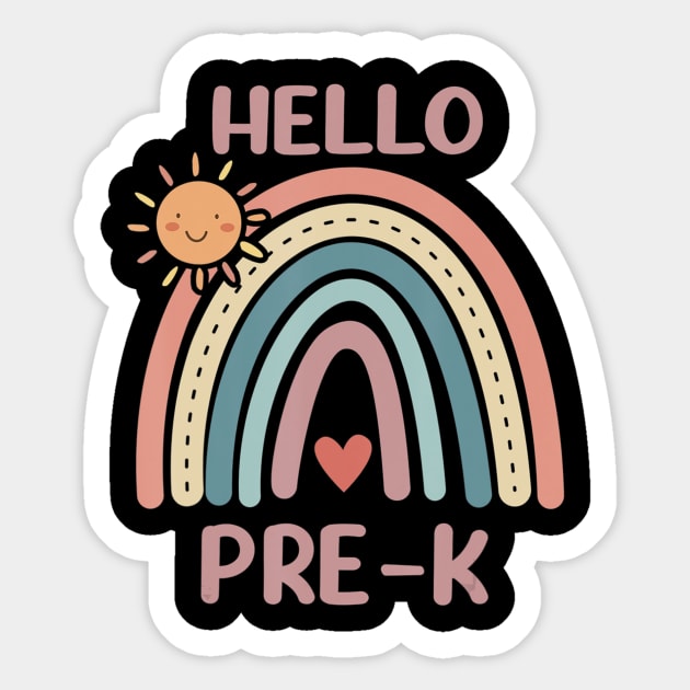 Boho Rainbow Teachers Hello Pre-K Sticker by Zak N mccarville